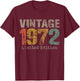 Vintage 1972 Limited Edition 53rd Birthday Gifts 53 Year Old T-Shirt - T-Shirt | Maroon