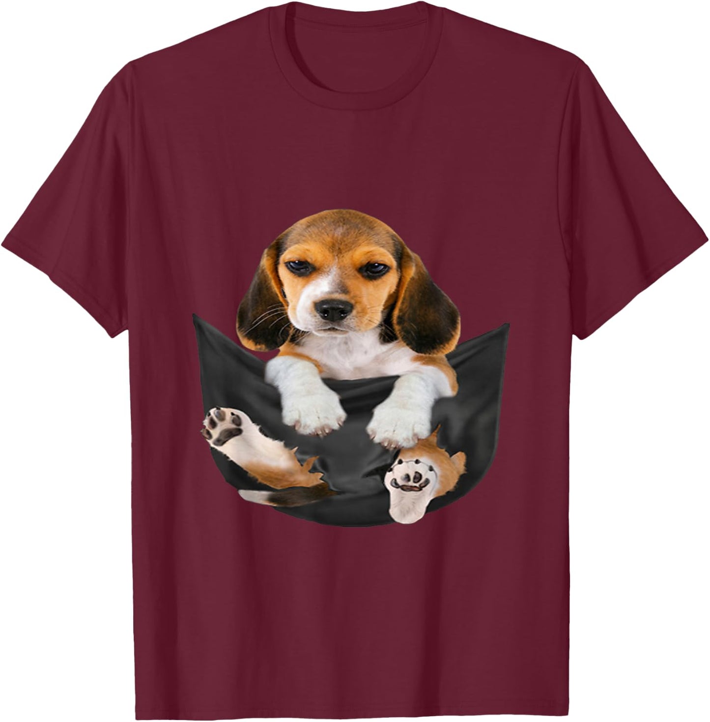 Dog Lovers Gifts Beagle In Pocket Funny Dog Face T-Shirt - T-Shirt | Maroon