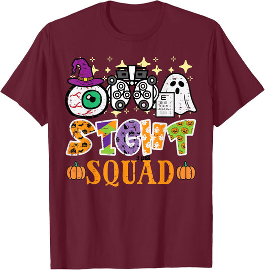Halloween Optometrist Sight Squad Optometry Costume Women T-Shirt - T-Shirt | Maroon