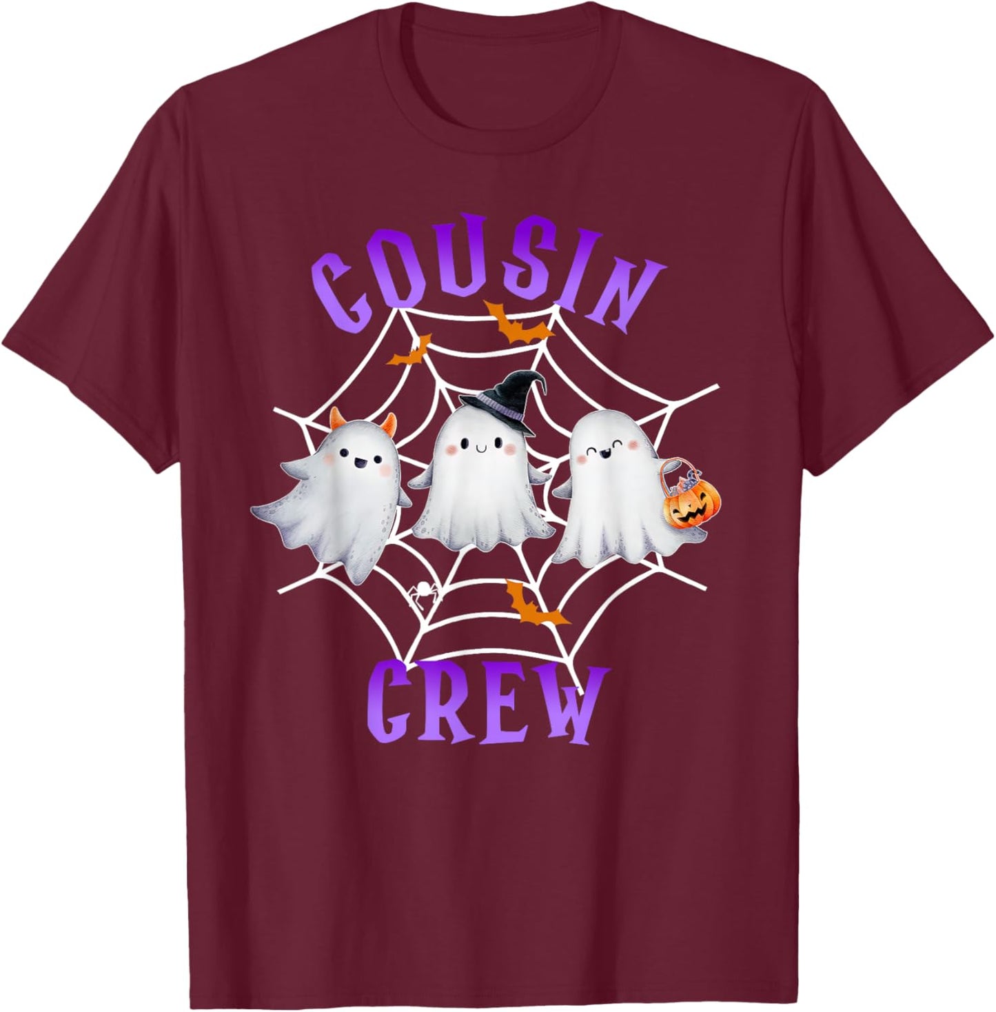 Cousin Crew Halloween, Cousin Matching, Halloween Matching T-Shirt - T-Shirt | Maroon