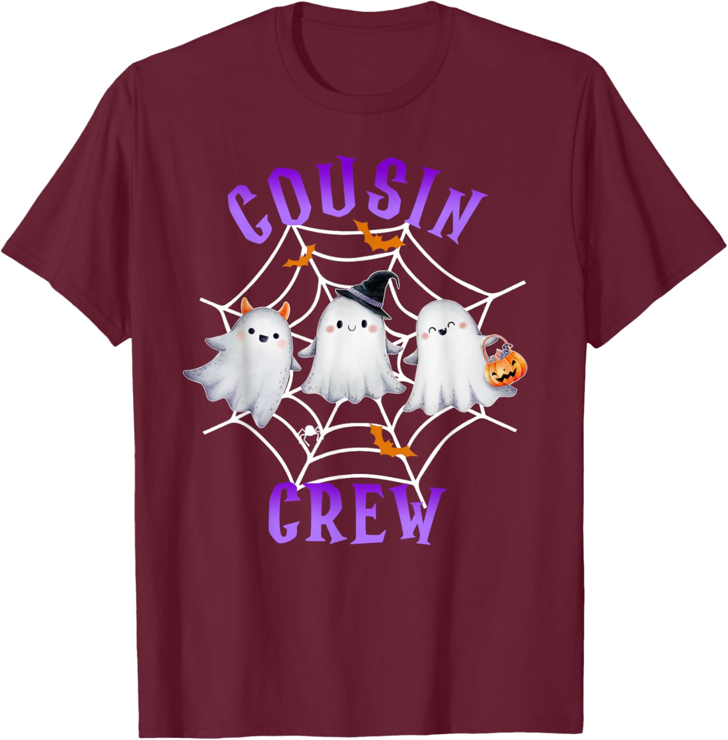 Cousin Crew Halloween, Cousin Matching, Halloween Matching T-Shirt - T-Shirt | Maroon