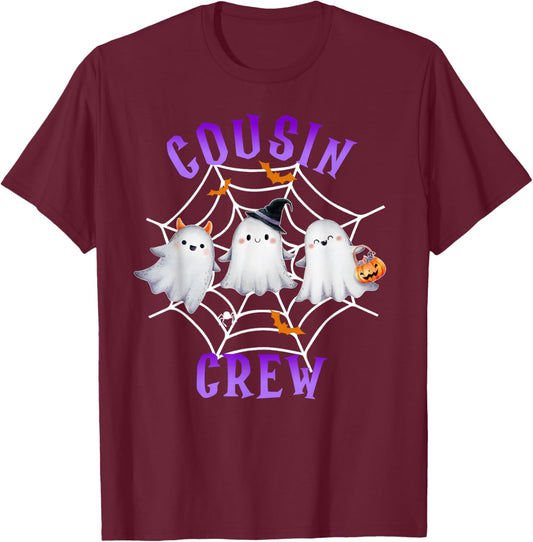 Cousin Crew Halloween, Cousin Matching, Halloween Matching T-Shirt - T-Shirt | Maroon