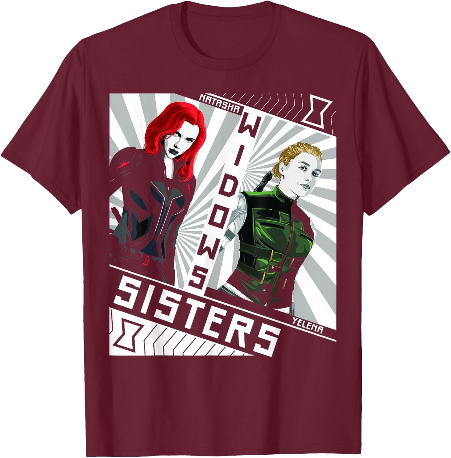 Marvel Black Widow Natasha Yelena Widows Sisters T-Shirt - T-Shirt | Maroon