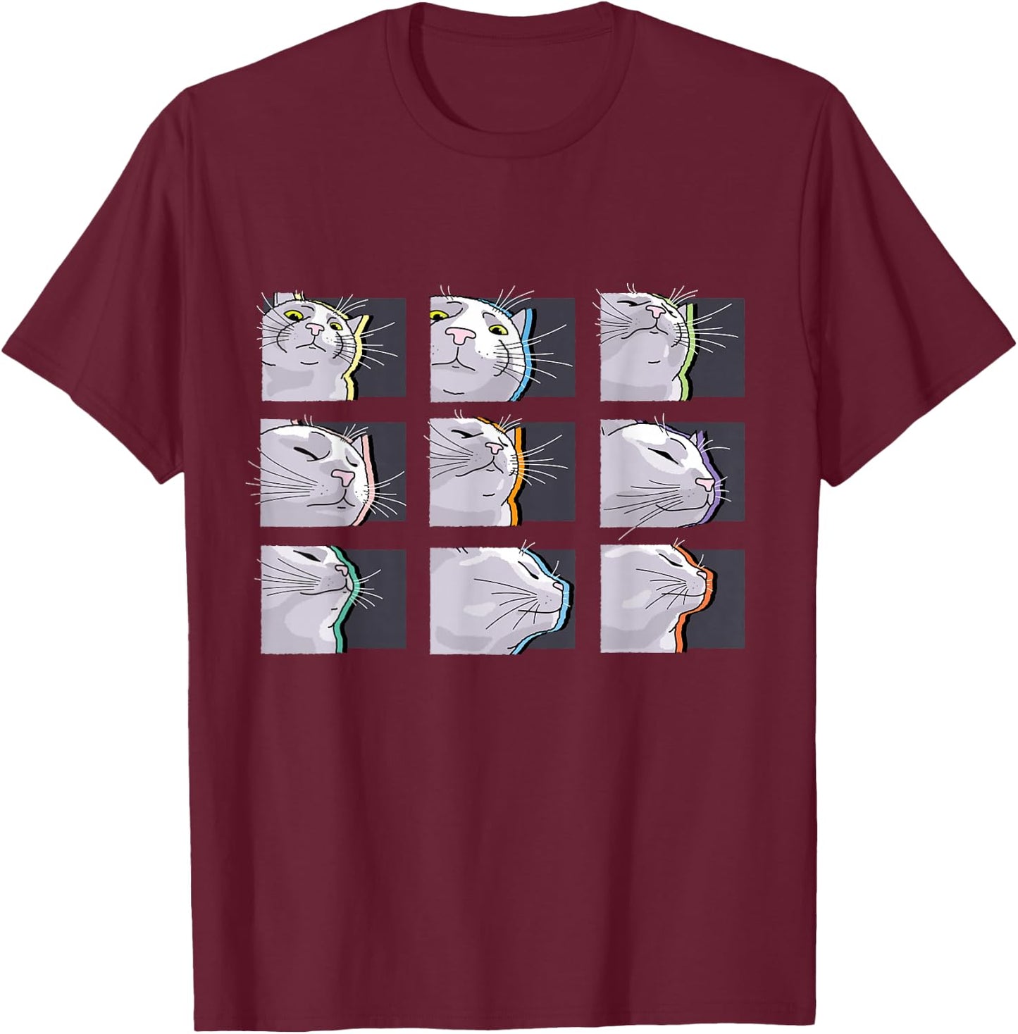 Cat Vibing Meme / CatJAM / Funny Cat Vibing to Music Men Women Kids T-Shirt - T-Shirt | Maroon