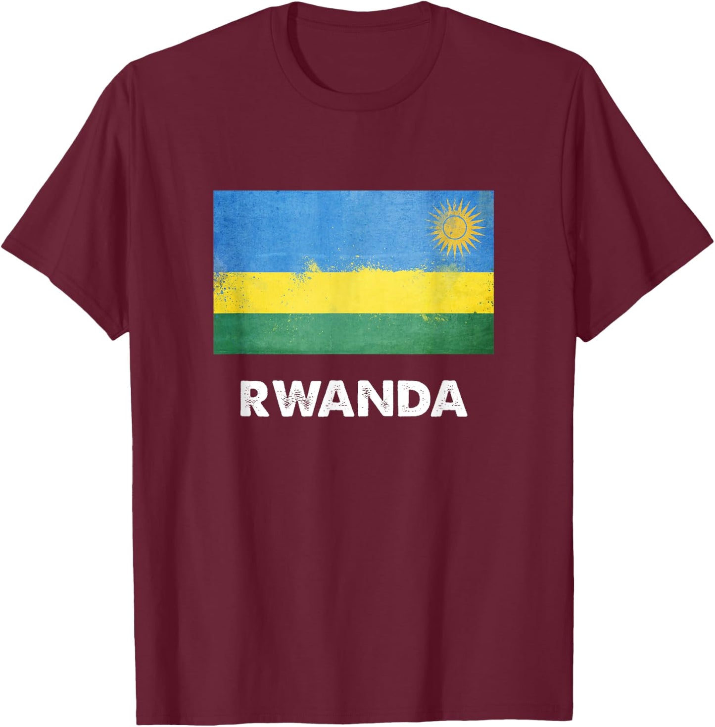 Rwanda flag jersey, Rwanda T-Shirt - T-Shirt | Maroon