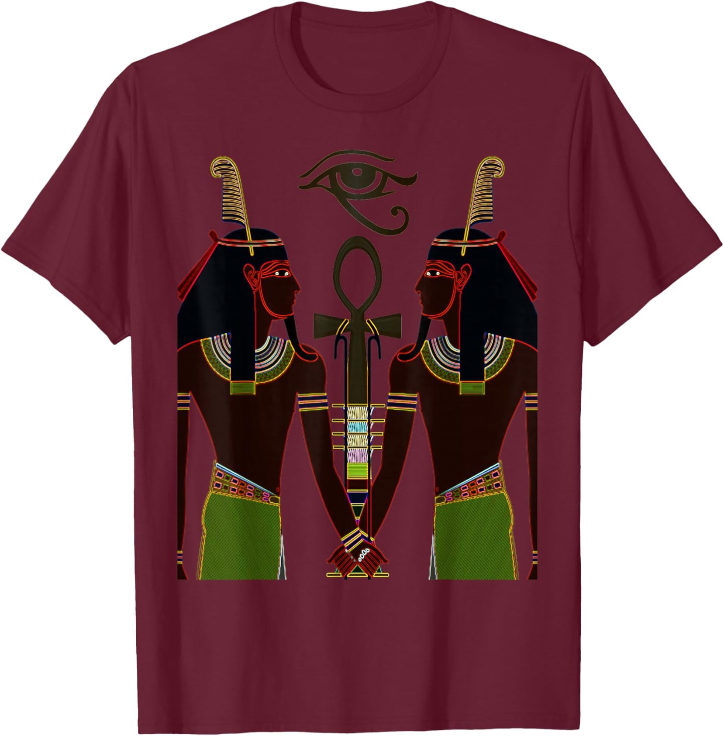 Egyptian God Shu Kemetic Egypt Kemet African Gift T-Shirt - T-Shirt | Maroon