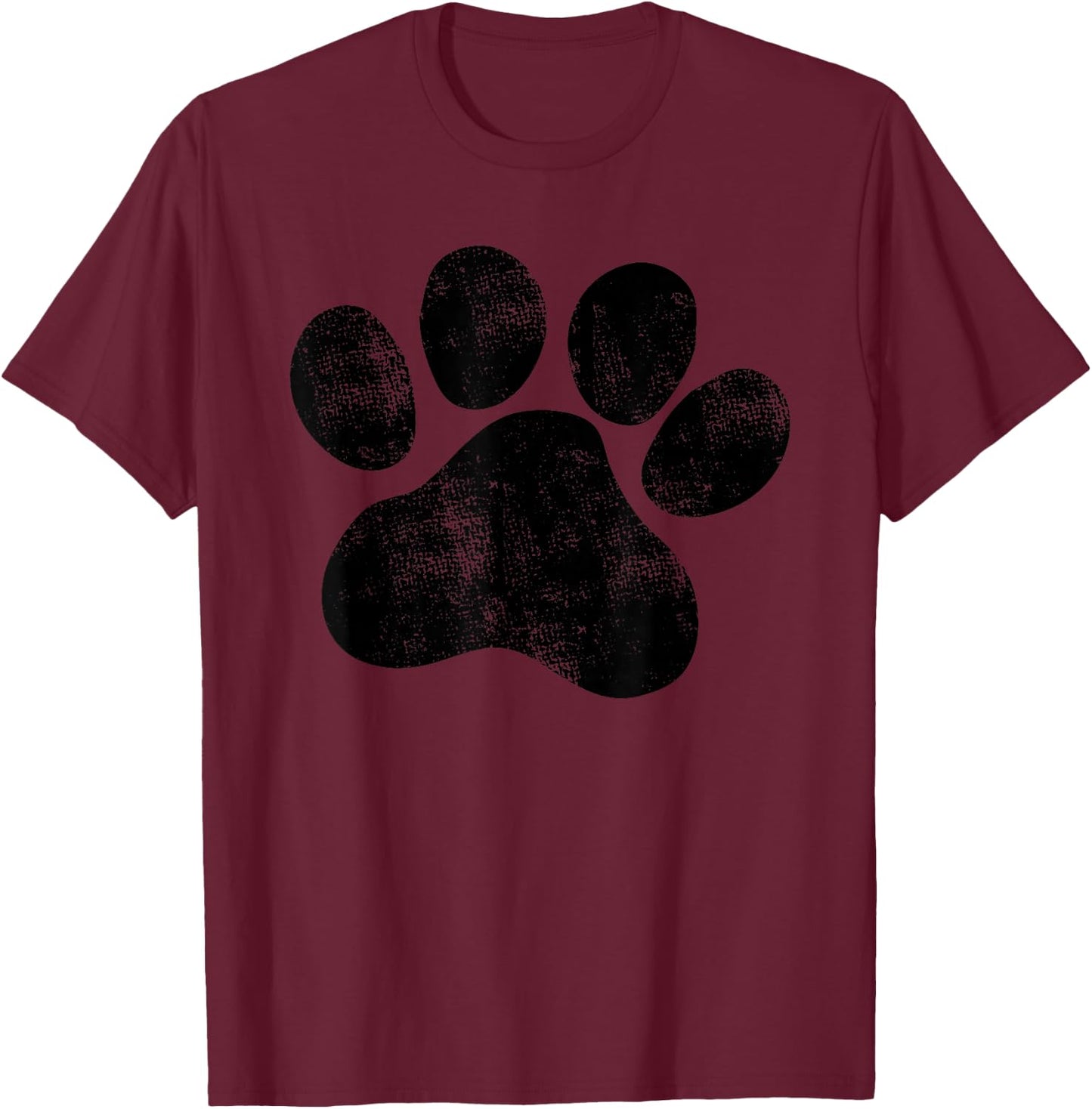Vintage Dog Paw Men Kids Dog Lovers Small T-Shirt - T-Shirt | Maroon