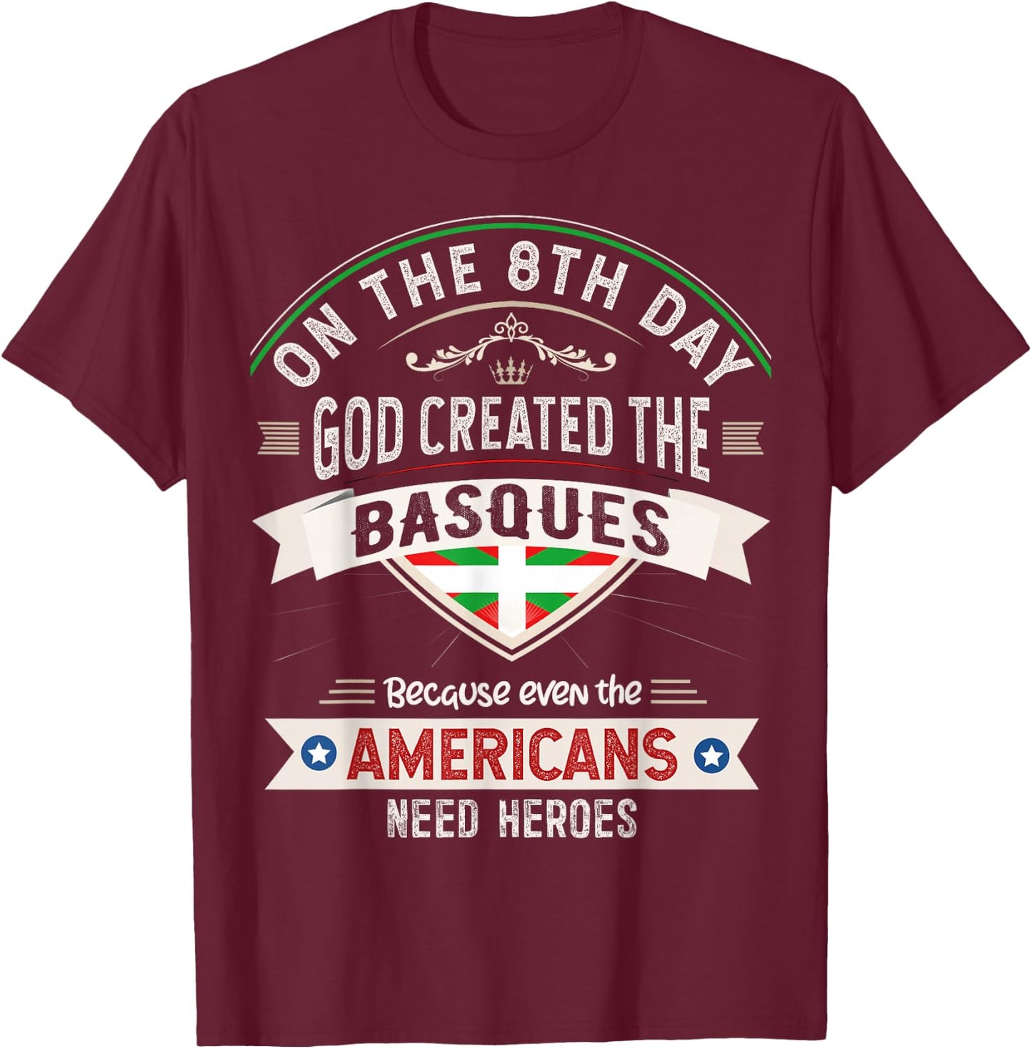 Basque Country Design Basque Men & Women T-Shirt - T-Shirt | Maroon