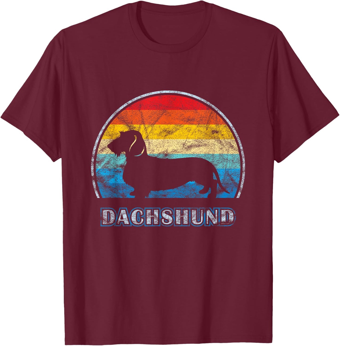 Wirehaired Dachshund Vintage Design Dog T-Shirt - T-Shirt | Maroon