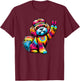 Peace Sign Tie Dye Peekapoo dog Women Kids T-Shirt - T-Shirt | Maroon