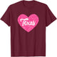 I Love Texas USA State Pink Heart Gift Girls T-Shirt - T-Shirt | Maroon