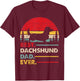 Dachshund Long Haired Best Dad Ever Gift Dog Vintage Retro Men Women Kids T-Shirt - T-Shirt | Maroon