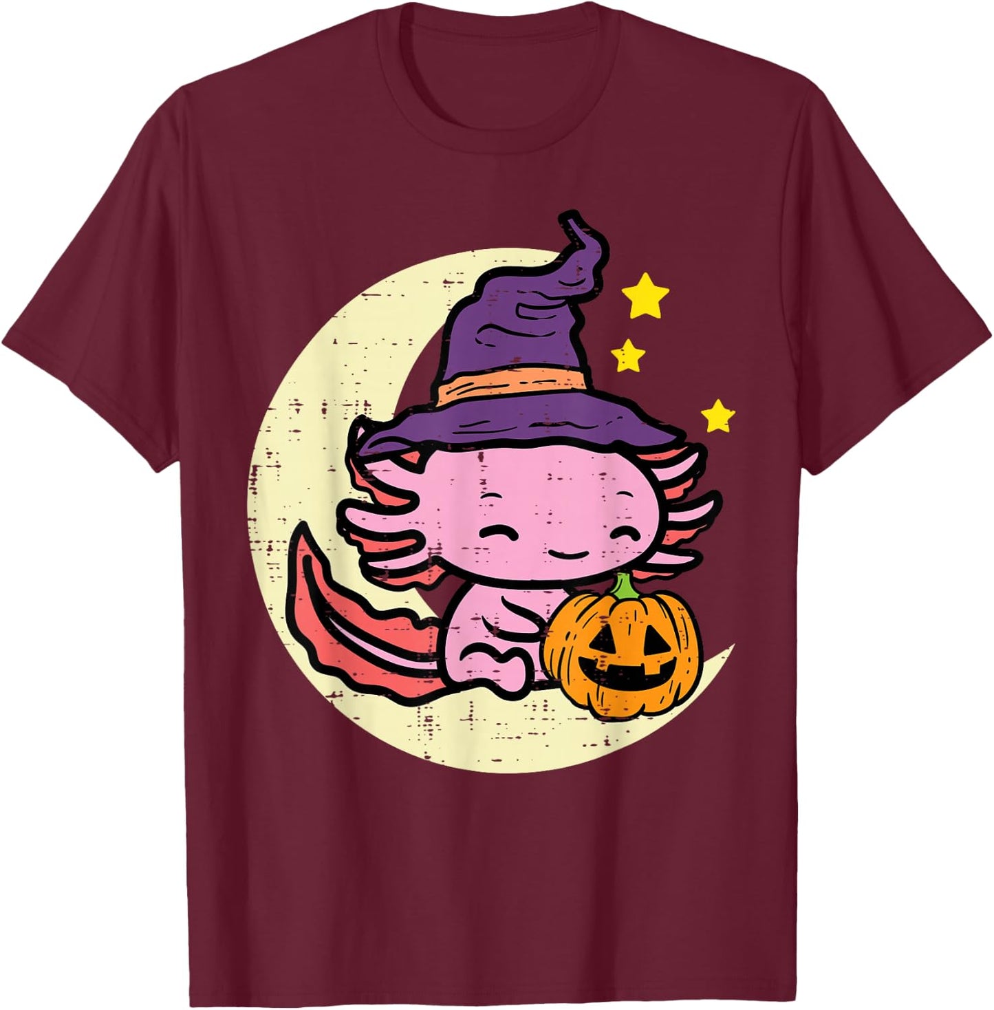 Halloween Axolotl Cute Fall Costume Girls Kids Toddler Women T-Shirt - T-Shirt | Maroon