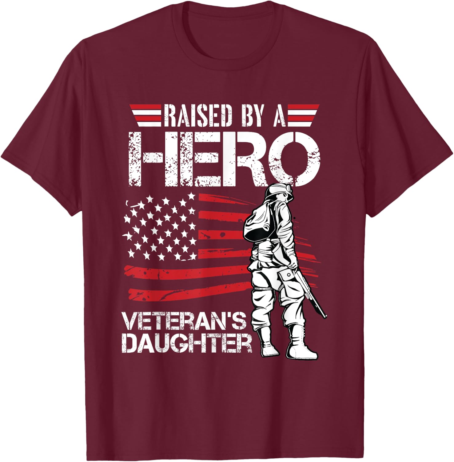 Veteran Daughter Month Of The Military Child Army Kids T-Shirt - T-Shirt | Maroon