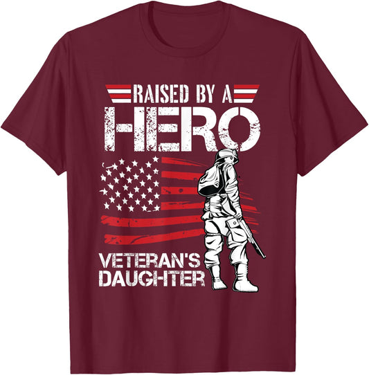 Veteran Daughter Month Of The Military Child Army Kids T-Shirt - T-Shirt | Maroon
