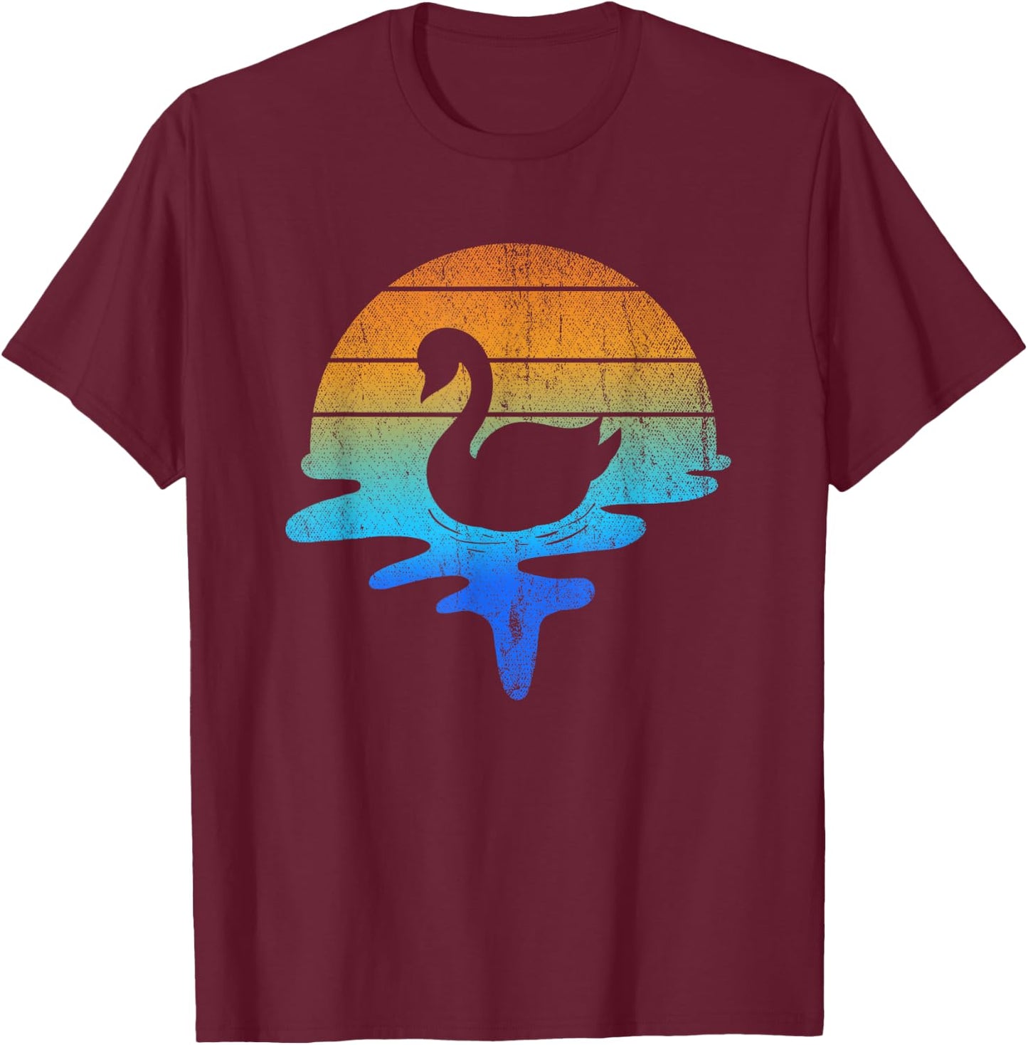 Retro Lake Cute Animal Bird Zoo Keeper Gift Pretty Swan T-Shirt - T-Shirt | Maroon