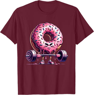 Donut Deadlift Weightlifing Funny Fitness Workout Gym Lover T-Shirt - T-Shirt | Maroon