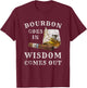 Bourbon Goes In Wisdom Comes Out T-Shirt - T-Shirt | Maroon