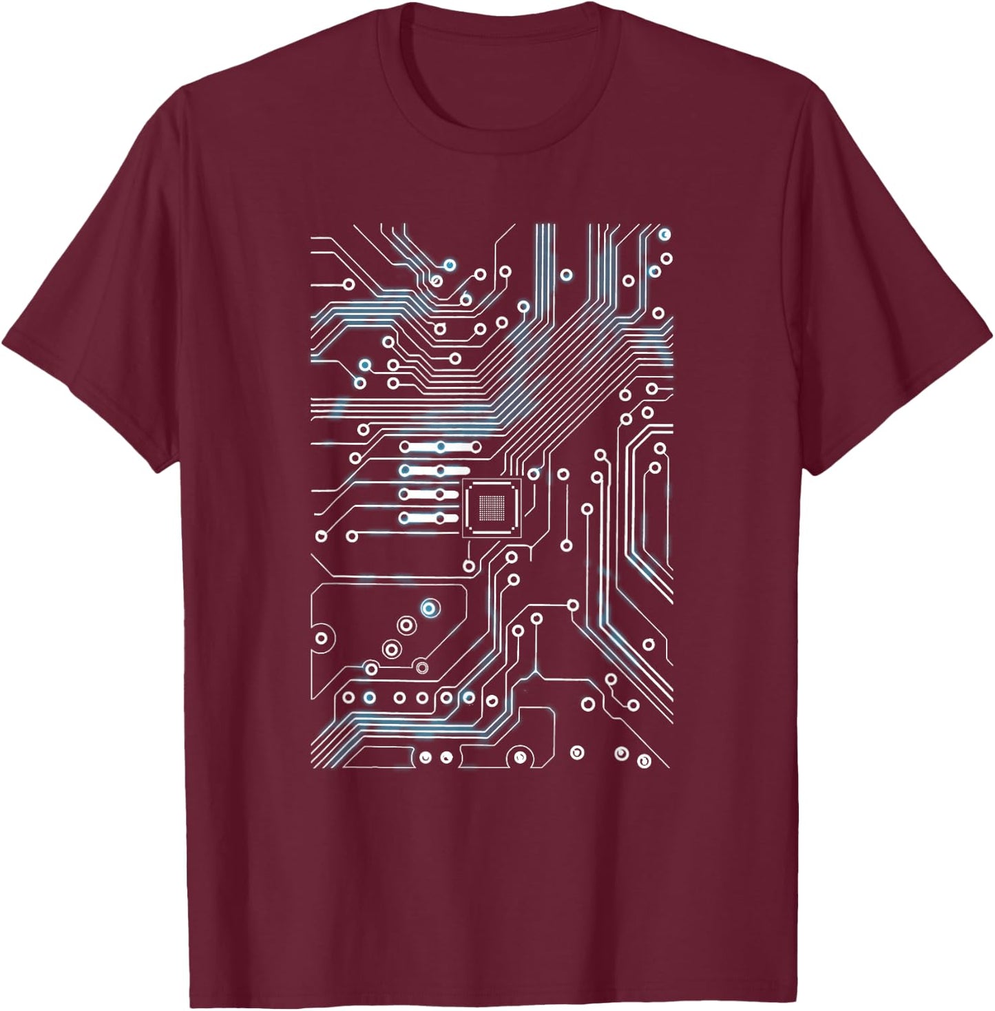 Chip Printed Circuit Cool Computer Techy Nerd Engineer T-Shirt - T-Shirt | Maroon