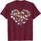 Love Bunnies Funny Rabbit Heart Small T-Shirt - T-Shirt | Maroon