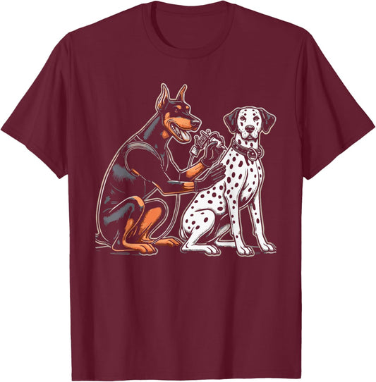 Funny Dog Tattoo Artist Tatoos Humor Men Women T-Shirt - T-Shirt | Maroon