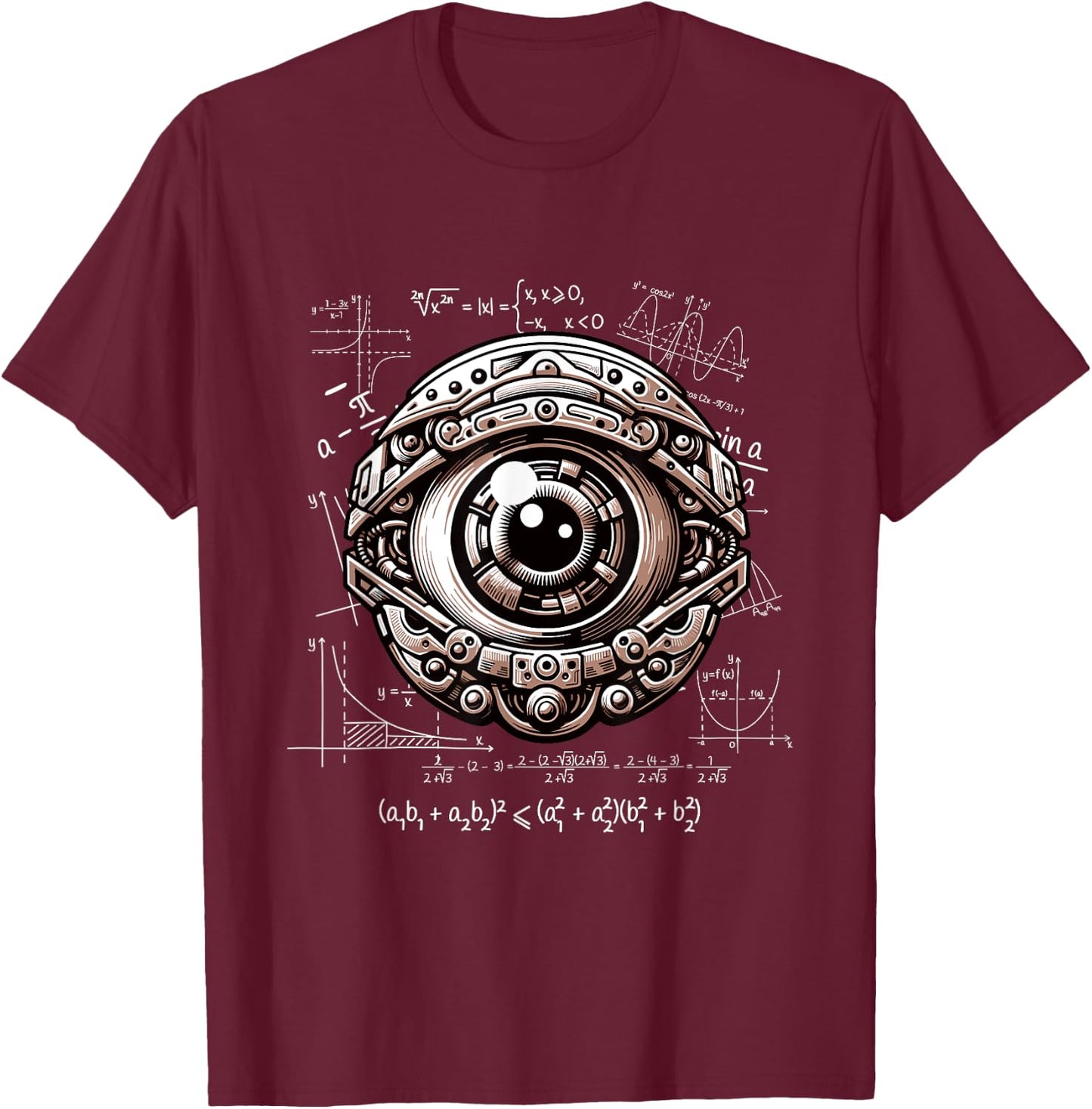 Math Geek Mechanical Eye Tech Enthusiast Engineer T-Shirt - T-Shirt | Maroon