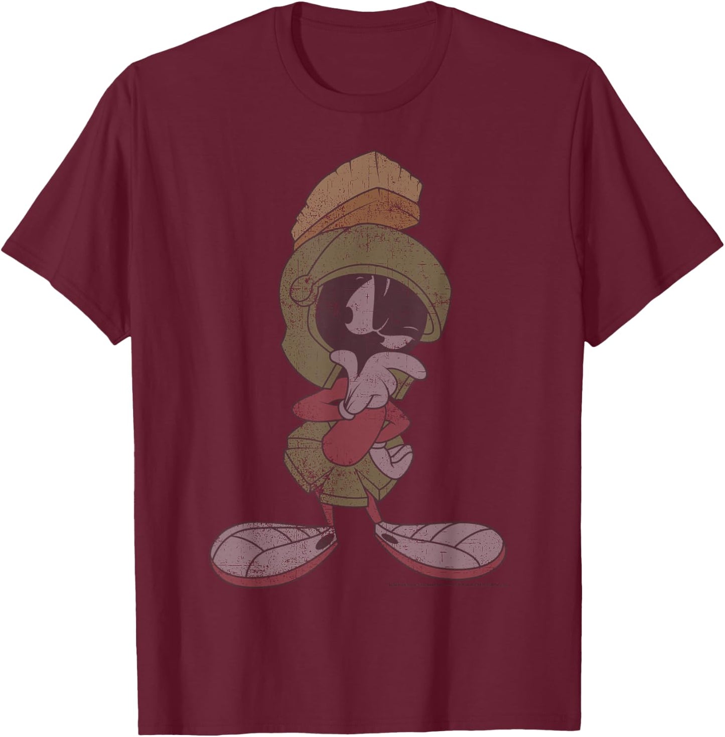 Looney Tunes Marvin The Martian Vintage Portrait T-Shirt - T-Shirt | Maroon
