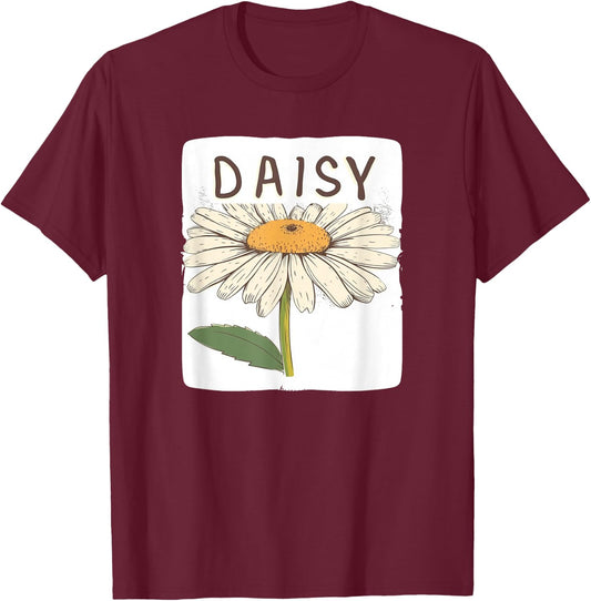Cute Daisy Flower for Kids and Adults T-Shirt - T-Shirt | Maroon