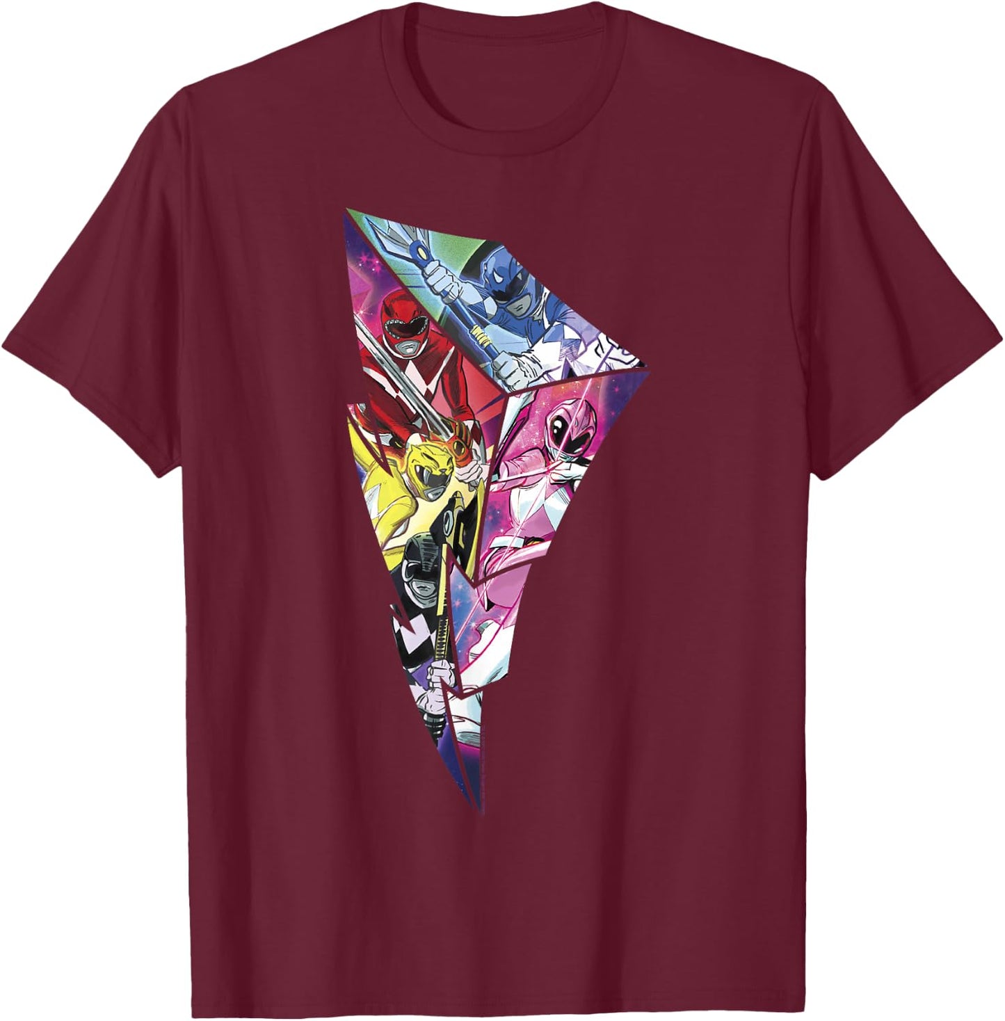 Power Rangers Retro Full On Megazord Float T-Shirt - T-Shirt | Maroon