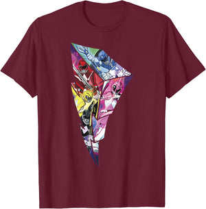 Power Rangers Retro Full On Megazord Float T-Shirt - T-Shirt | Maroon