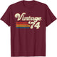 Vintage 1974 Birthday T-Shirt - T-Shirt | Maroon