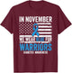 In November We Wear Blue Type 1 2 Warrior Diabetes Awareness T-Shirt - T-Shirt | Maroon