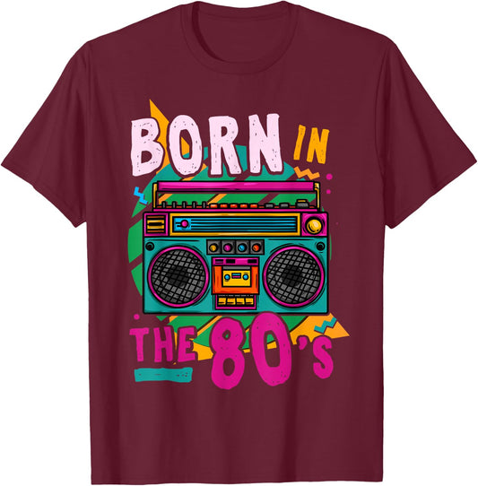 1980 80s 80s Birthday Retro T-Shirt - T-Shirt | Maroon