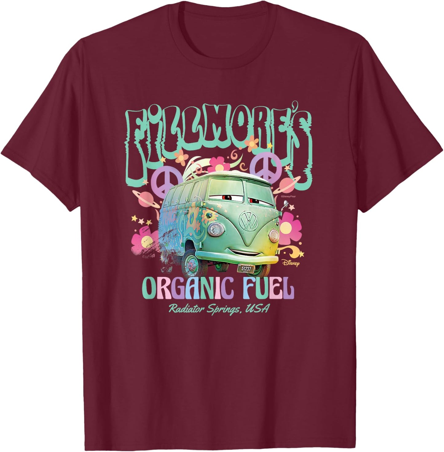 Cars Fillmores Organic Fuel T-Shirt - T-Shirt | Maroon