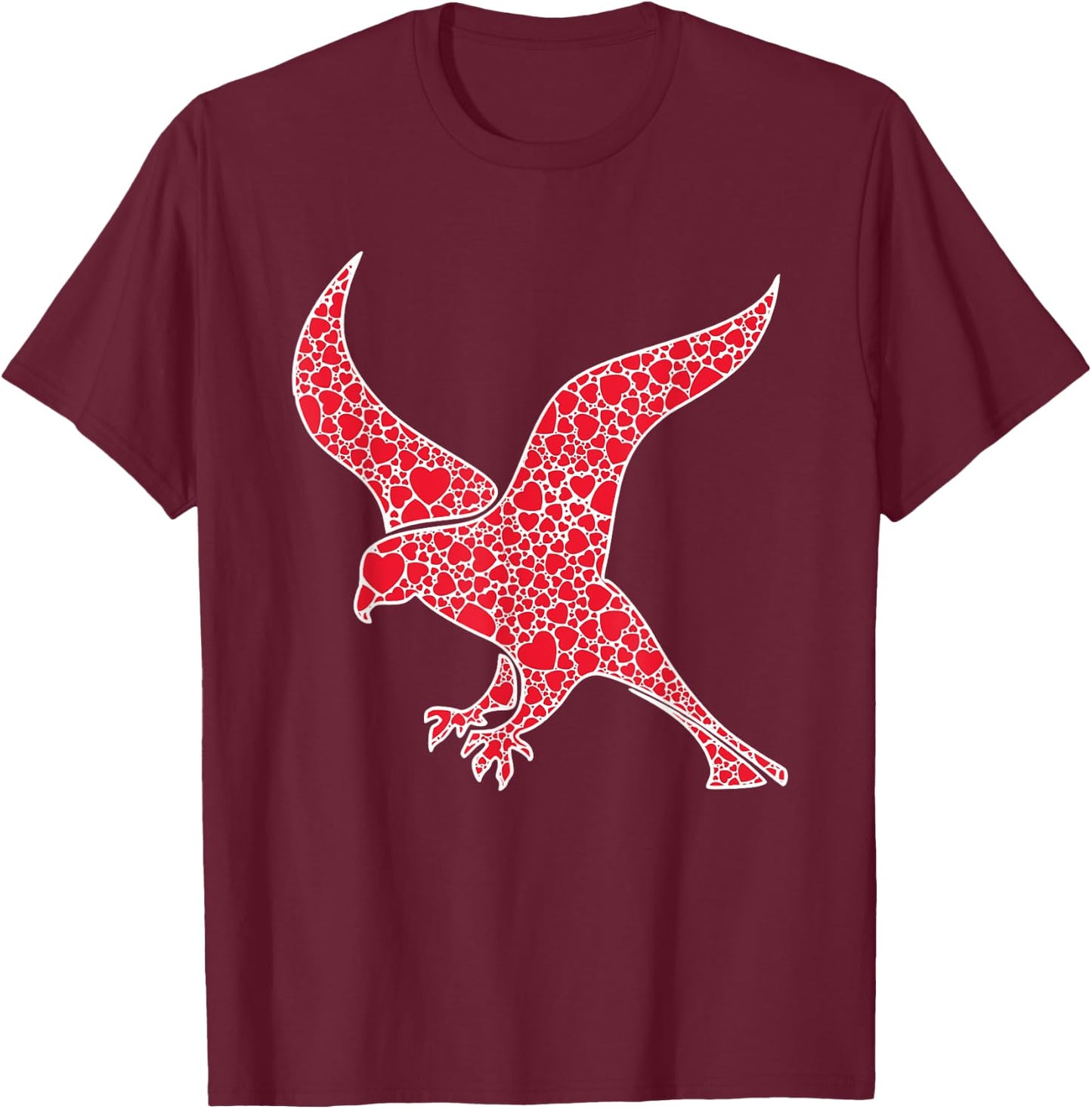 Falcon Hearts Valentine's Day Hawk Bird Lover Girl Gift T-Shirt - T-Shirt | Maroon