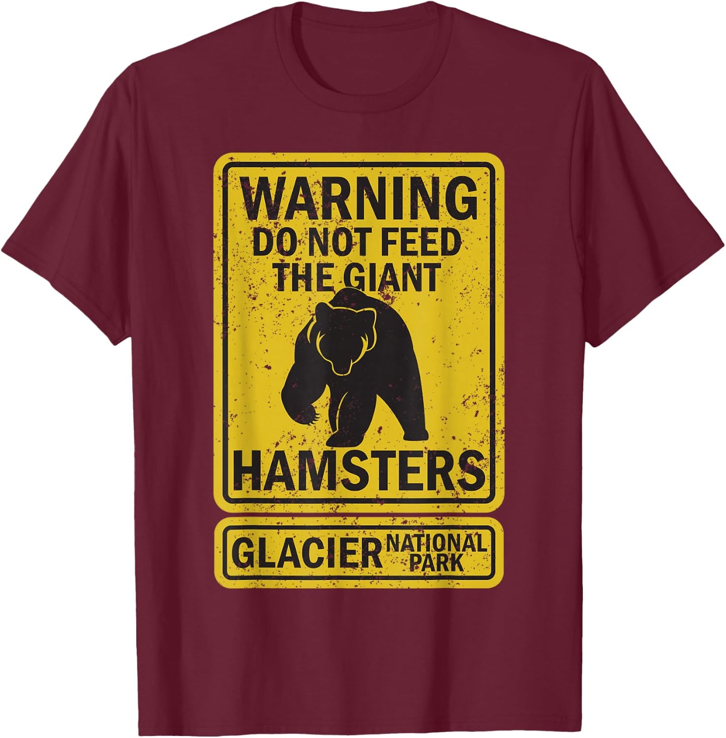 Funny Glacier National Park Grizzly Brown Bear Souvenir Gift T-Shirt - T-Shirt | Maroon