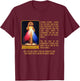 Divine Mercy Jesus Image Chaplet Novena Prayer Catholic T-Shirt - T-Shirt | Maroon