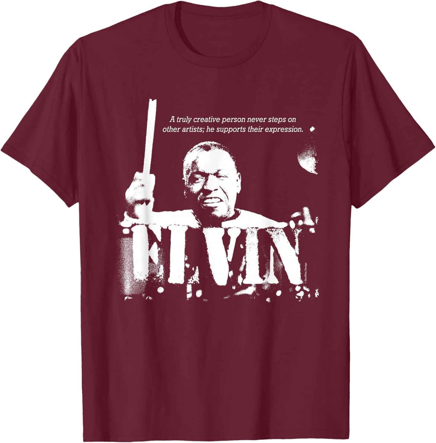 Elvin Jazz Wisdom Drummer Musician (1-color) T-Shirt - T-Shirt | Maroon
