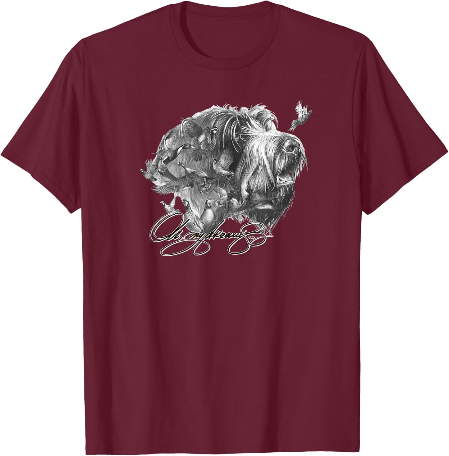 Wirehaired Pointing Griffon Shirt T-Shirt - T-Shirt | Maroon