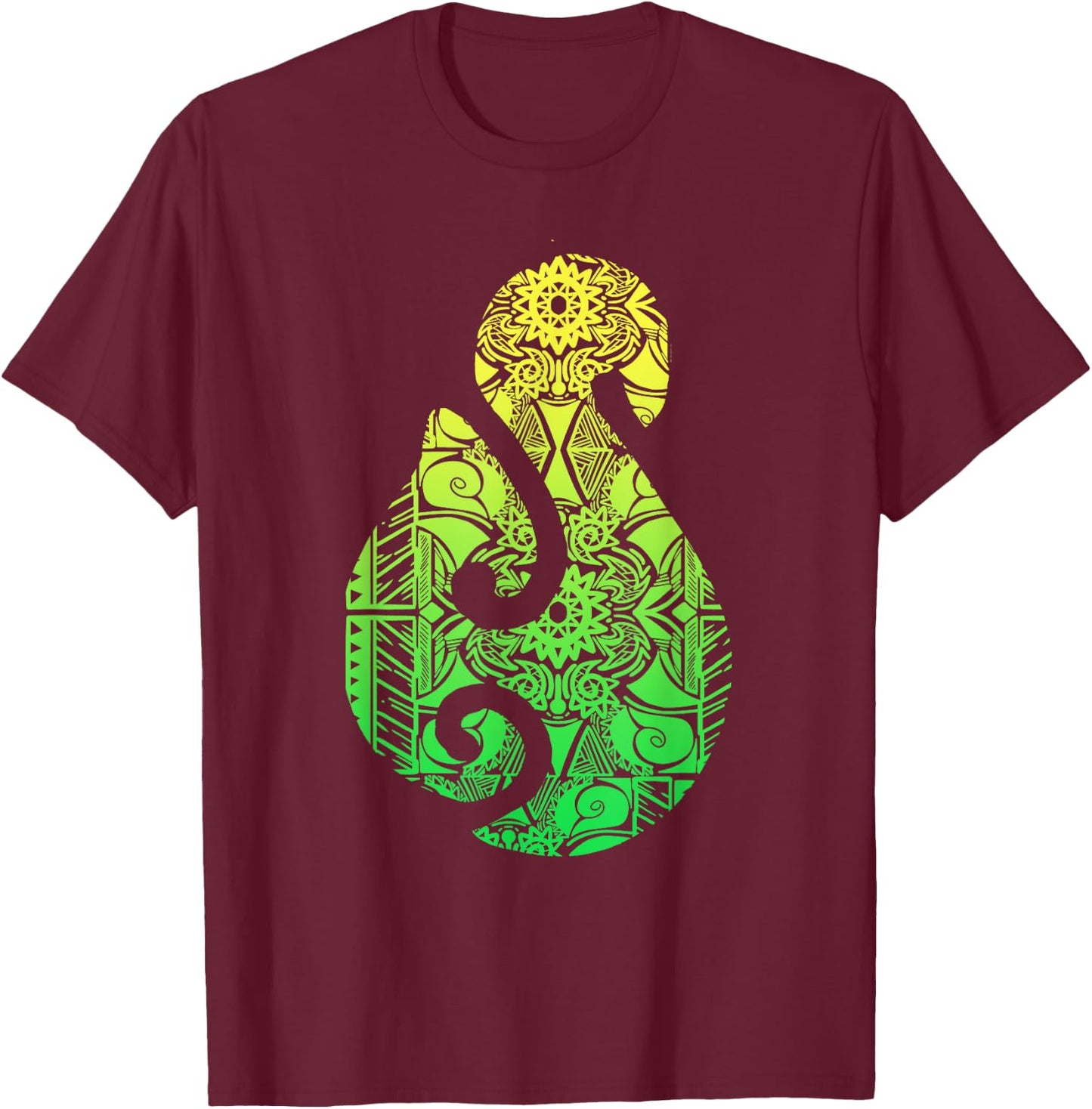 Maori Hook Polynesian New Zealand Culture Tattoo T-Shirt - T-Shirt | Maroon