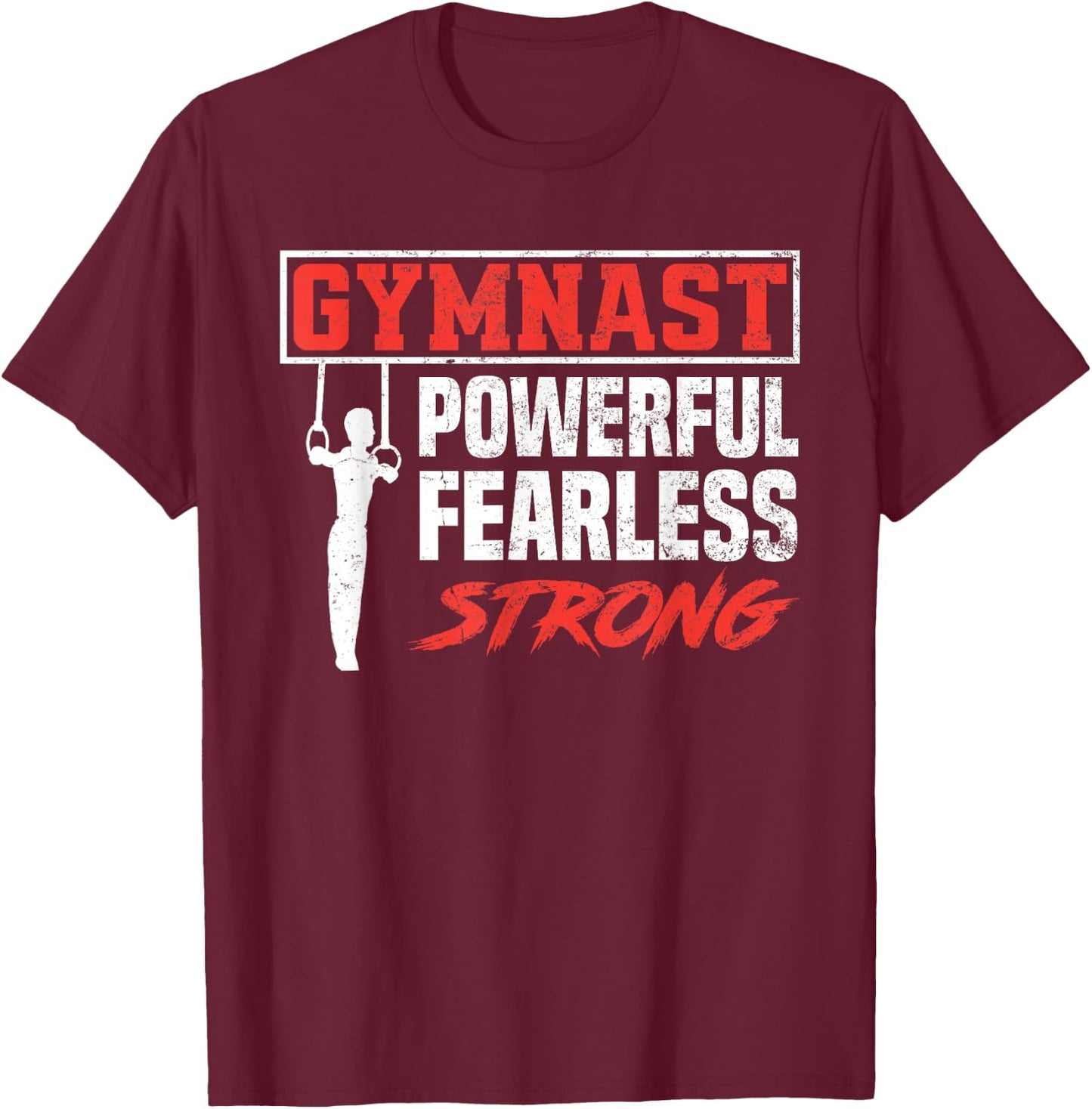 Boys Gymnastics Sports Strong Funny Gymnast T-Shirt - T-Shirt | Maroon