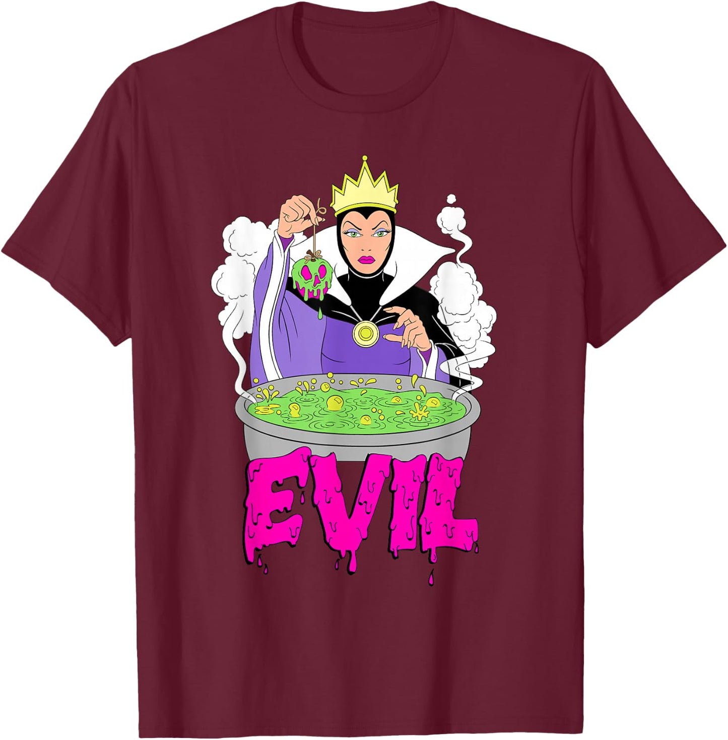 Disney Villains Evil Queen Grime Art T-Shirt - T-Shirt | Maroon