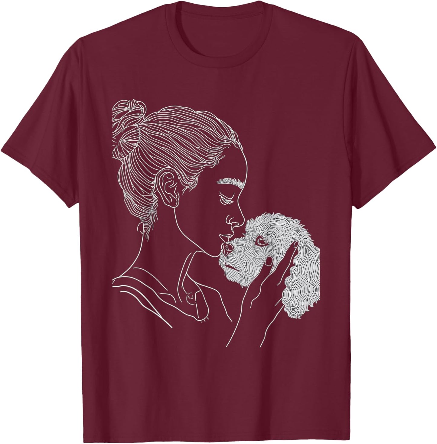 Bichon Frise Dog Mom Dog Art Mother's Day T-Shirt - T-Shirt | Maroon