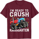 Kids First Day I'm Ready To Crush Kindergarten Monster Truck Boys T-Shirt - T-Shirt | Maroon