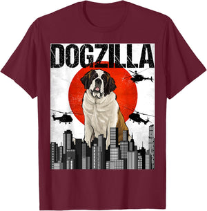 Funny Vintage Japanese Dogzilla St. Bernard T-Shirt - T-Shirt | Maroon