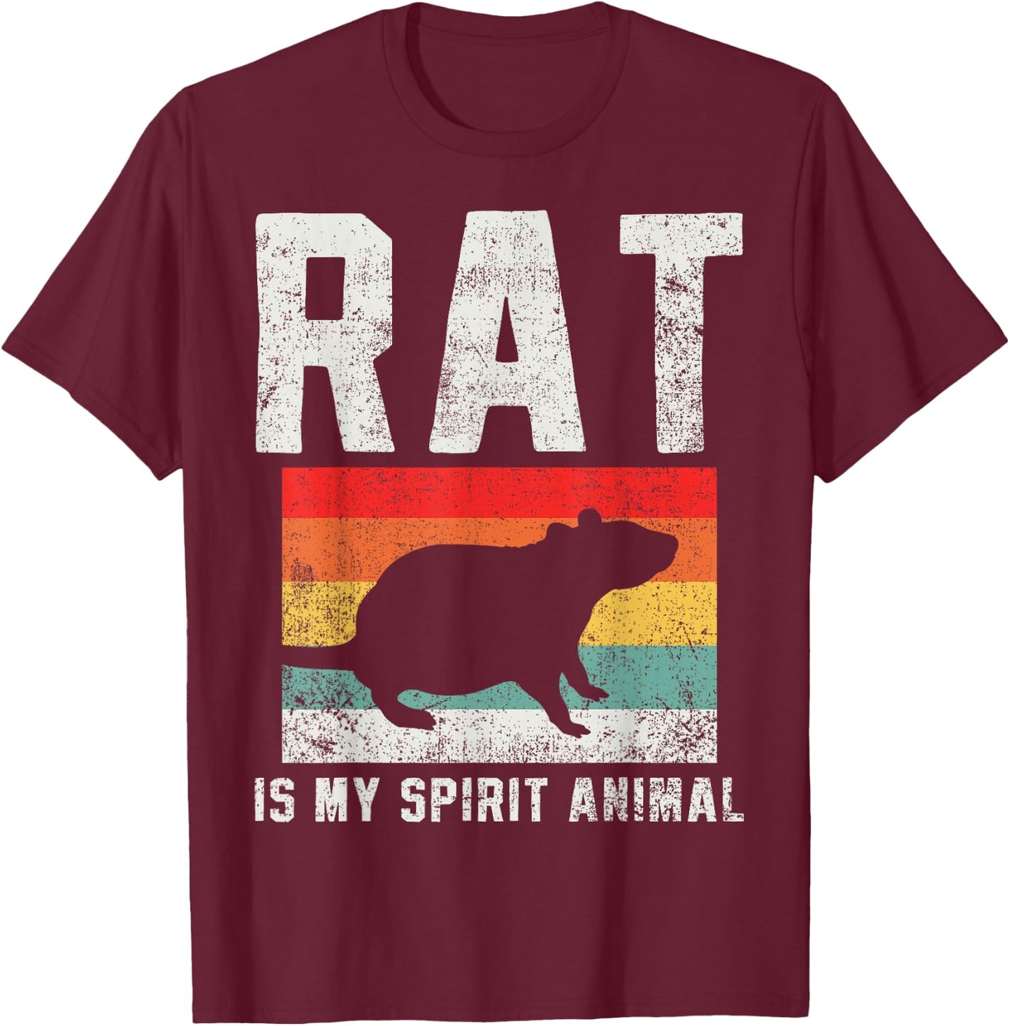 Rat Retro Vintage T-Shirt - T-Shirt | Maroon
