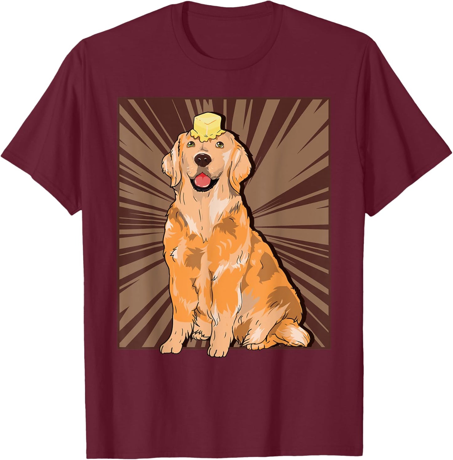 Butter Dog Meme Cute Golden Retriever Dank Meme T-Shirt - T-Shirt | Maroon