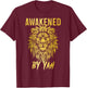 Hebrew Israelite Awakened By Yah Lion Of Judah Jewish Yahweh T-Shirt - T-Shirt | Maroon