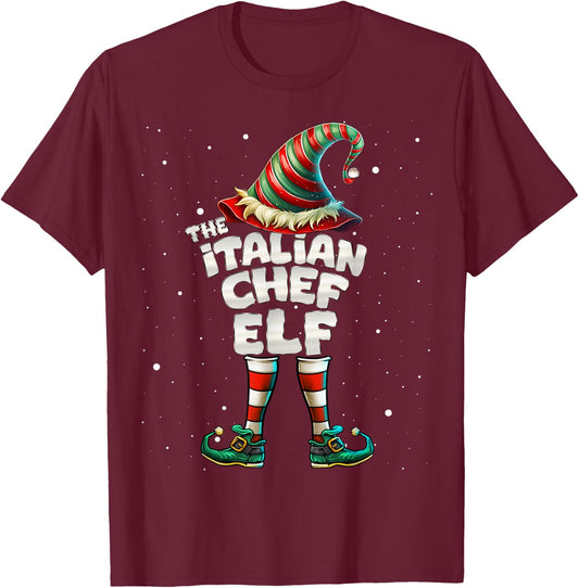 I'm The Italian Chef Elf Family Matching Group Christmas T-Shirt - T-Shirt | Maroon