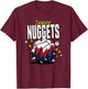 NBA Denver Nuggets Basketball Doodle Stars T-Shirt - T-Shirt | Maroon